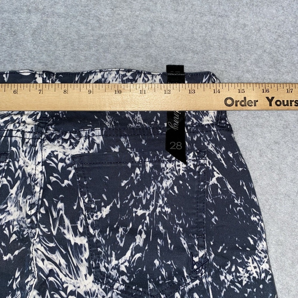 bebe Jeans Women's 28 Skinny Pants Black White Marble Print Stretch Mid Rise - Picture 15 of 16